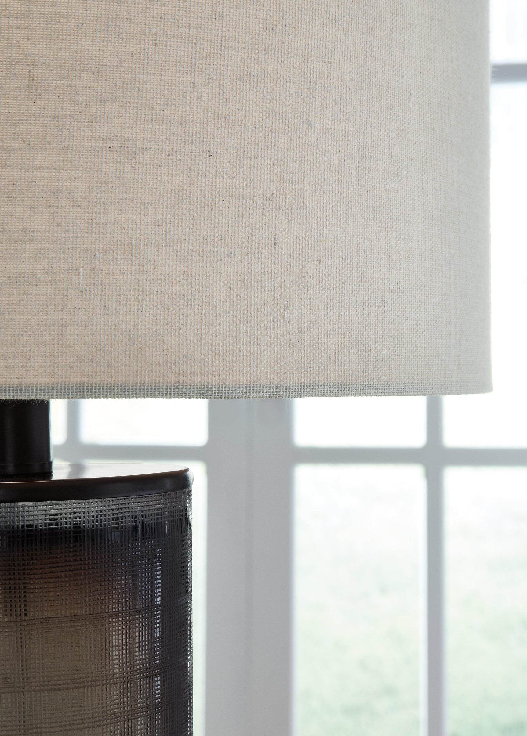 Dingerly Brown Glass Table Lamp with Frosted Base and Drum Shade