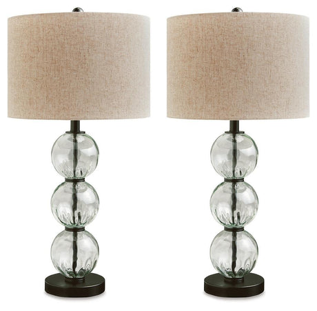 Airbal Clear/black Table Lamp (Set Of 2) - Ella Furniture