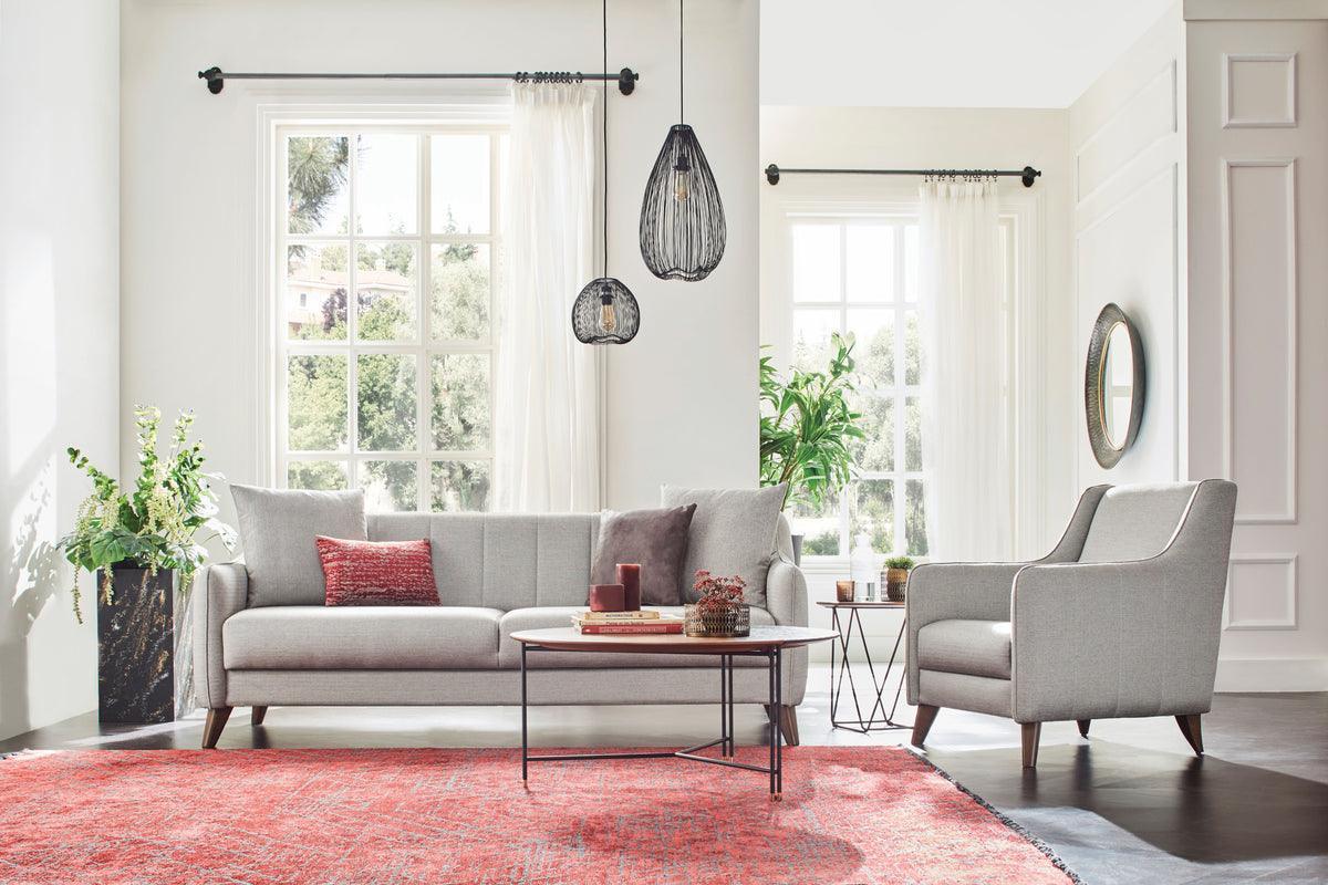Fabia Light Gray Armchair - Ella Furniture