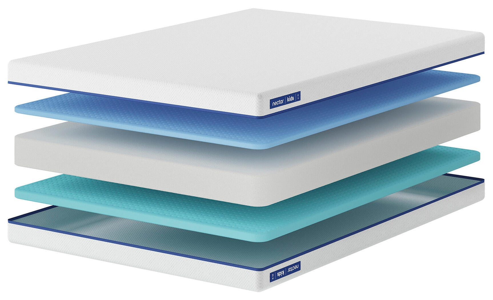 Nectar Foam Kids White Full Mattress angled view