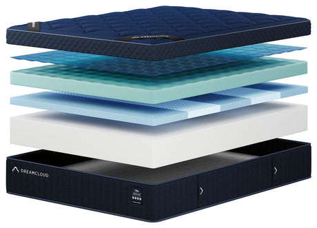 Dreamcloud Ultra Memory Foam Blue Queen Mattress angled view
