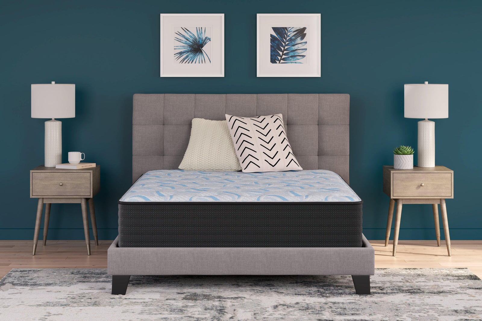 Elite Springs Firm Gray/blue Full Mattress - Ella Furniture