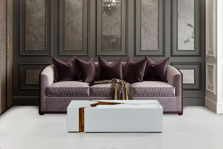 Leah Glass Whitegold 3-Piece Coffee Table - Ella Furniture