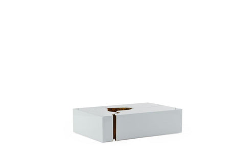 Leah Glass Whitegold 3-Piece Coffee Table - Ella Furniture