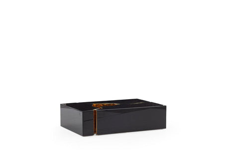 Leah Glass Black/gold 3-Piece Coffee Table - Ella Furniture