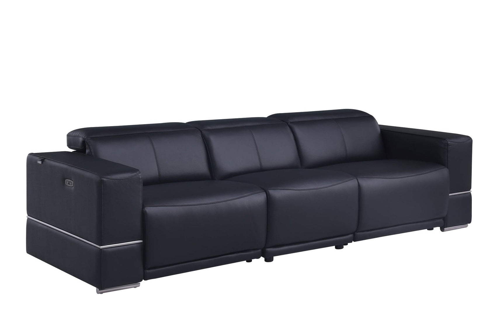 Franco Black Leather Reclining Set