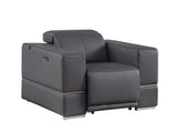 Franco Gray Leather Reclining Set