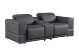 Franco Gray Leather Reclining Set