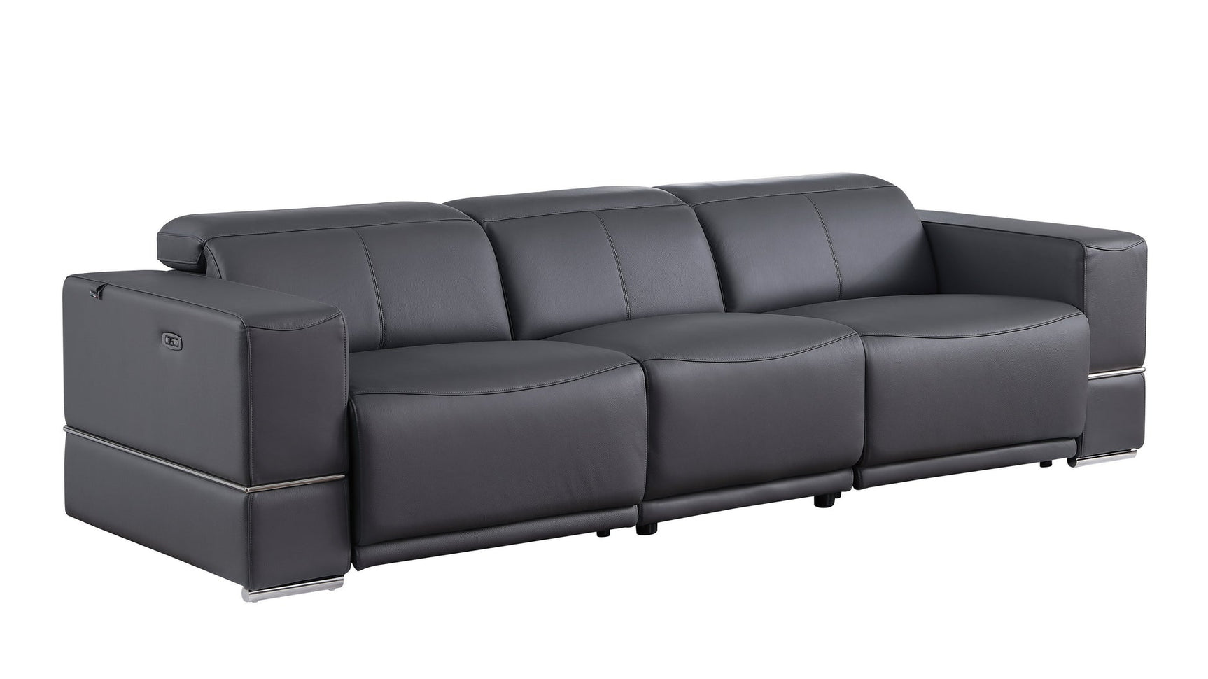 Franco Gray Leather Reclining Set