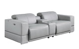 Franco Light Gray Leather Reclining Set