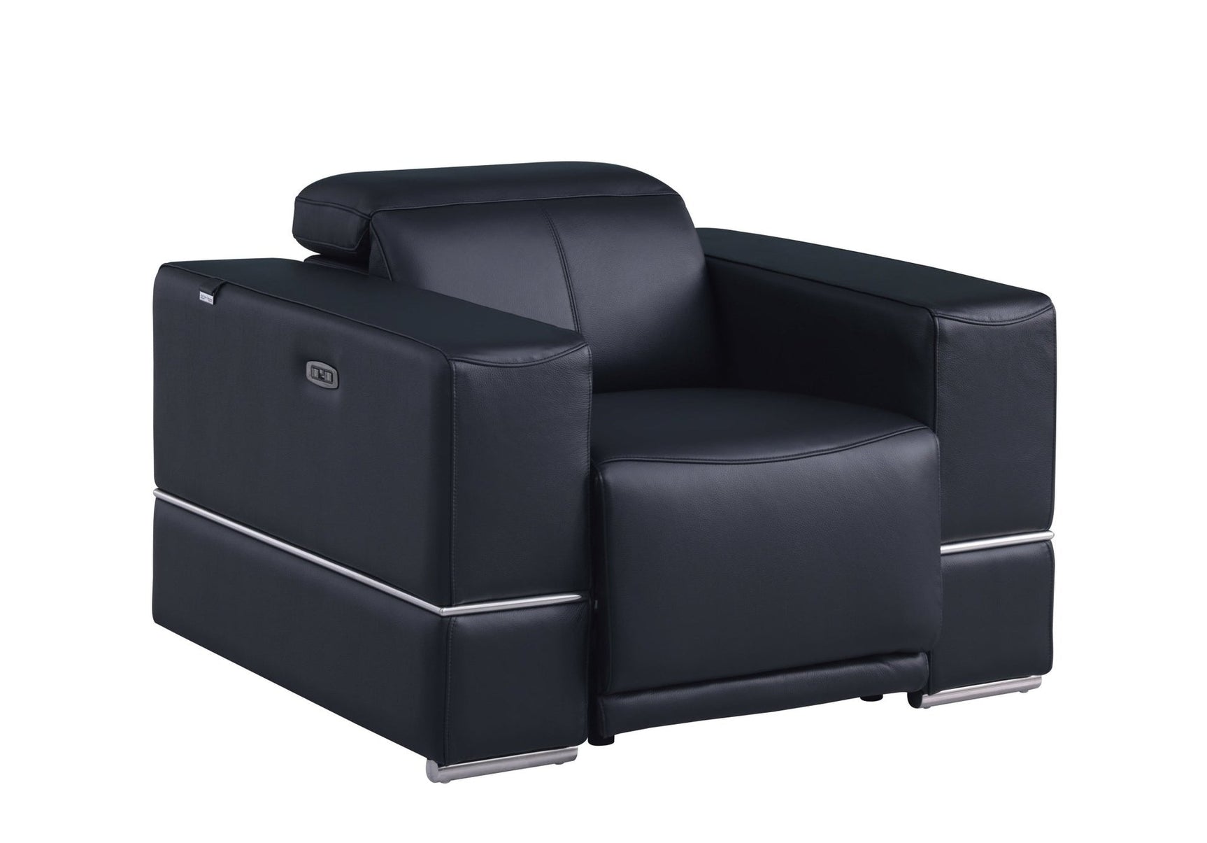 Franco Black Leather Reclining Set