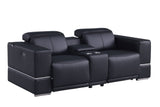 Franco Black Leather Reclining Set