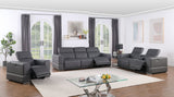 Franco Gray Leather Reclining Set
