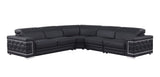 Favo Black Leather Sectional