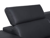 Favo Black Leather Sectional