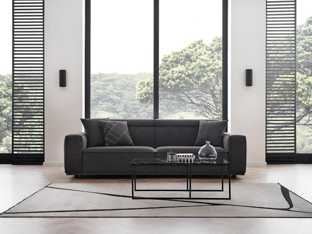 Milos Black 3-Seater Sofa - Ella Furniture