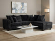 Downy Black Fabric Sectional Sofa from Ella Furniture