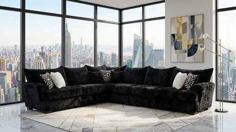 Rizz Black 4-Piece Sectional Sofa from Ella Furniture