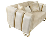 Ella Ivory Velvet Loveseat