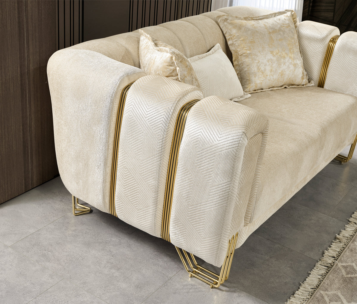 Ella Ivory Velvet Loveseat