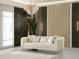 Ella Ivory Velvet Sofa