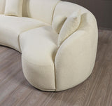 Emily Ivory Boucle 3-Piece Curved 138" Sectional
