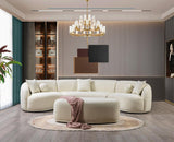 Emily Ivory Boucle 3-Piece Curved 138" Sectional