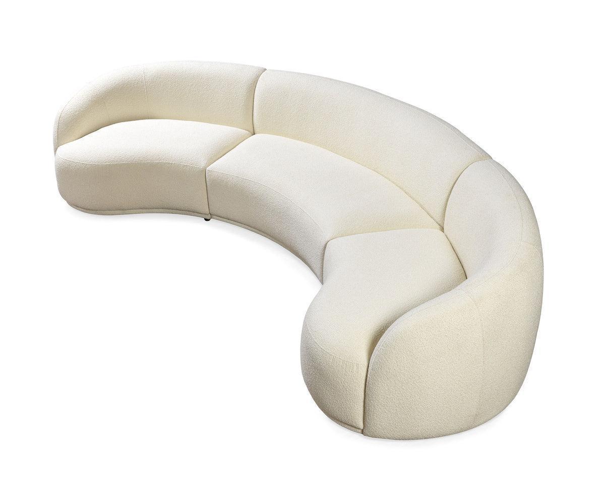 Emily Ivory Boucle 3-Piece Curved 138" Sectional