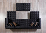 Mia Black Velvet Double Chaise 138" Sectional