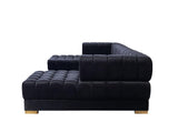 Mia Black Velvet Double Chaise 138" Sectional