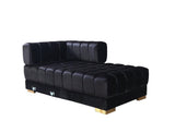 Mia Black Velvet Double Chaise 138" Sectional