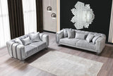 Ella Silver Velvet Sofa 89" & Loveseat 69"