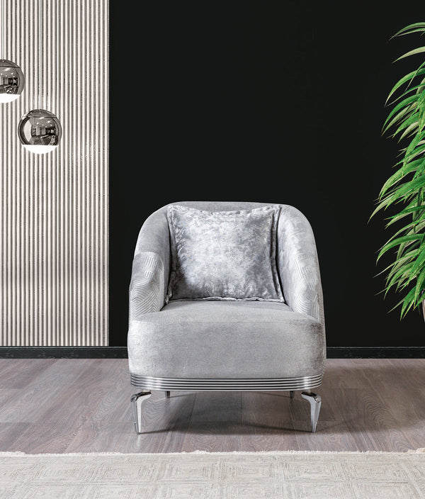 Ella Silver Velvet Chair