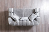 Ella Silver Velvet Loveseat