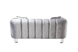 Ella Silver Velvet Loveseat