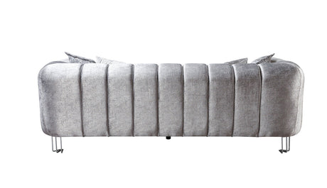 Santana Silver Velvet Sofa view 5