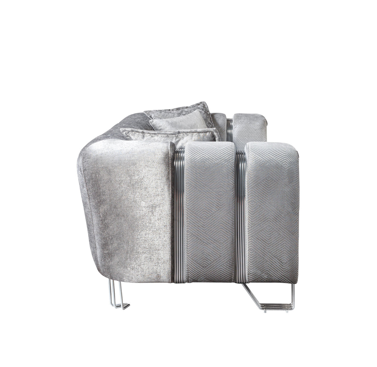 Ella Silver Velvet Loveseat