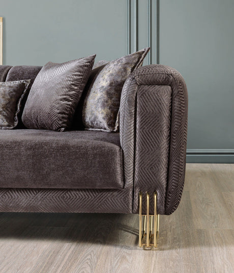 Santana Smoke Velvet Sofa view 8