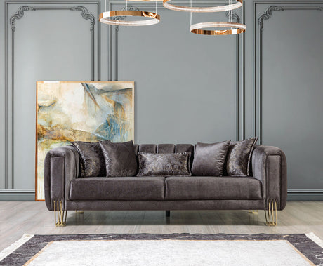 Santana Smoke Velvet Sofa from Ella Furniture