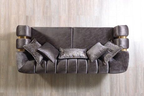 Santana Smoke Velvet Sofa view 3