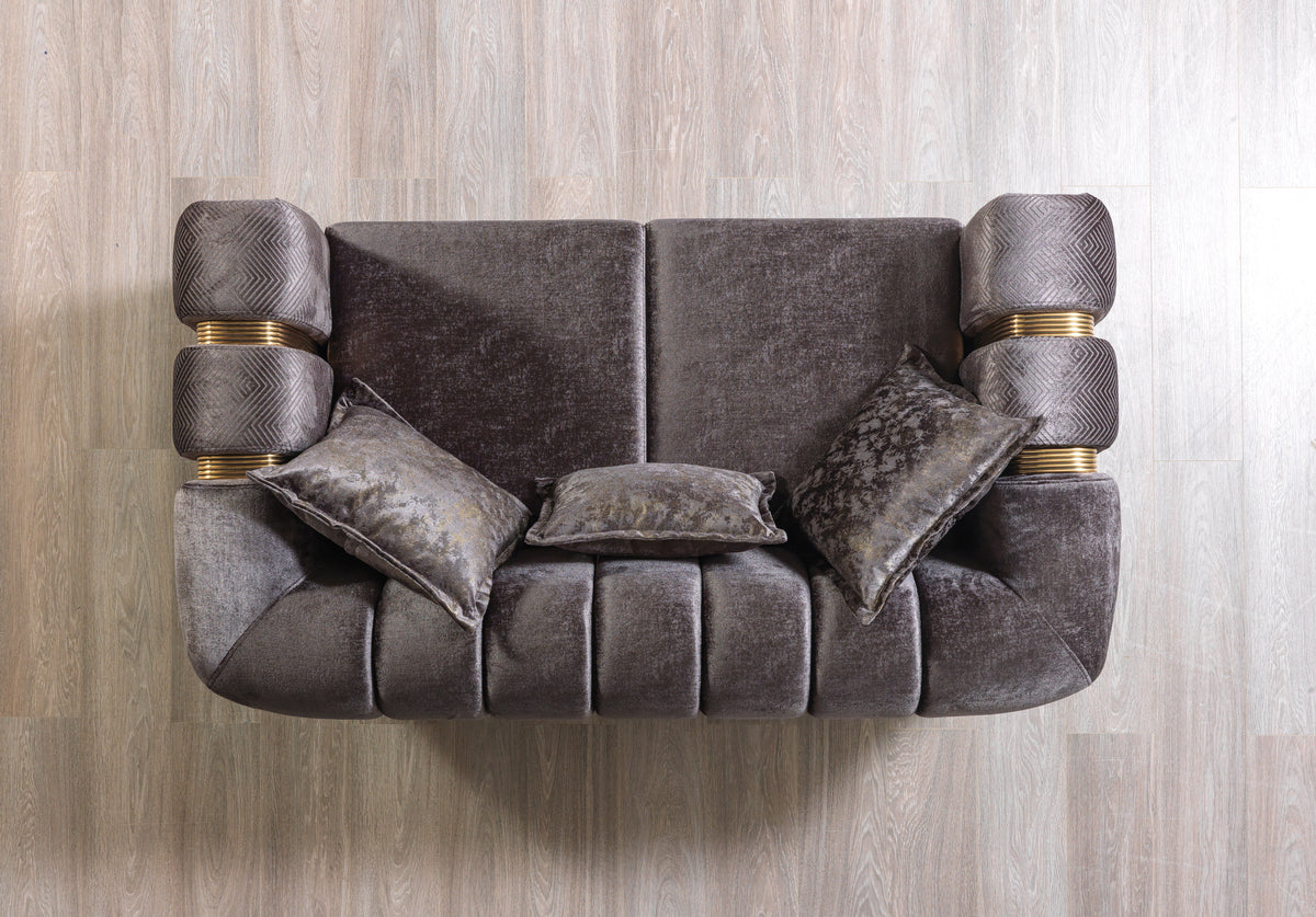 Santana Smoke Velvet Loveseat view 3