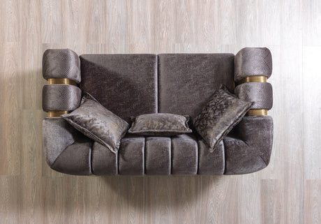 Santana Smoke Velvet Loveseat view 3