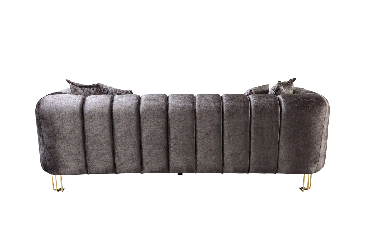 Santana Smoke Velvet Loveseat view 5