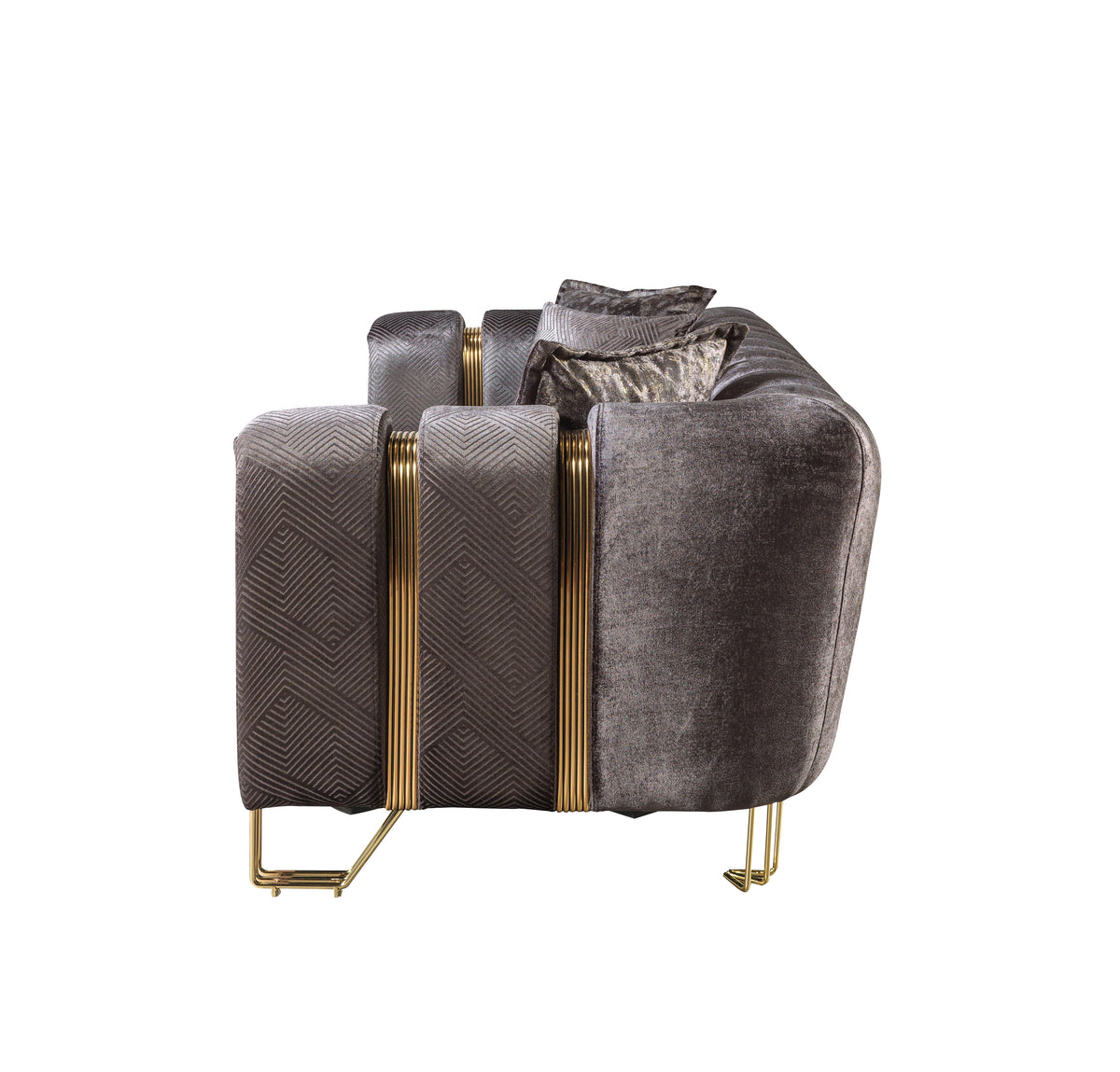 Santana Smoke Velvet Loveseat view 6