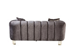Santana Smoke Velvet Loveseat view 7