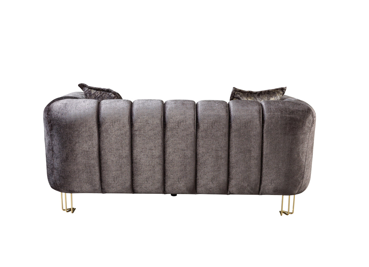 Santana Smoke Velvet Loveseat view 7