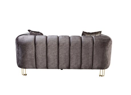 Santana Smoke Velvet Loveseat view 7