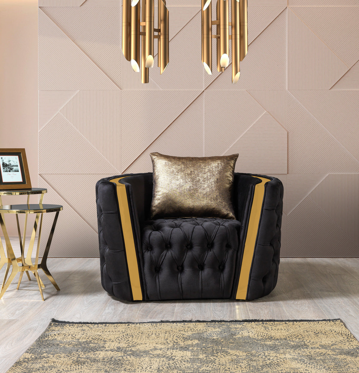 Sofia Black Velvet Chair