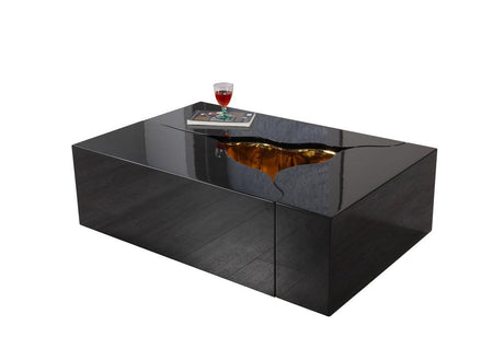 Leah Wood Black/gold 3-Piece Coffee Table - Ella Furniture