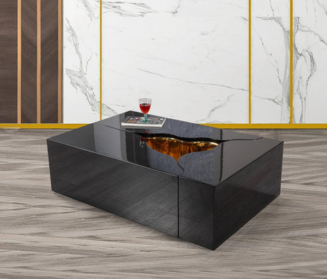 Leah Wood Black/gold 3-Piece Coffee Table - Ella Furniture